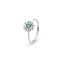 Anello Bliss Donna Bl girasole in Oro bianco Smeraldo 0.16 Ct 20109822 - 20109822
